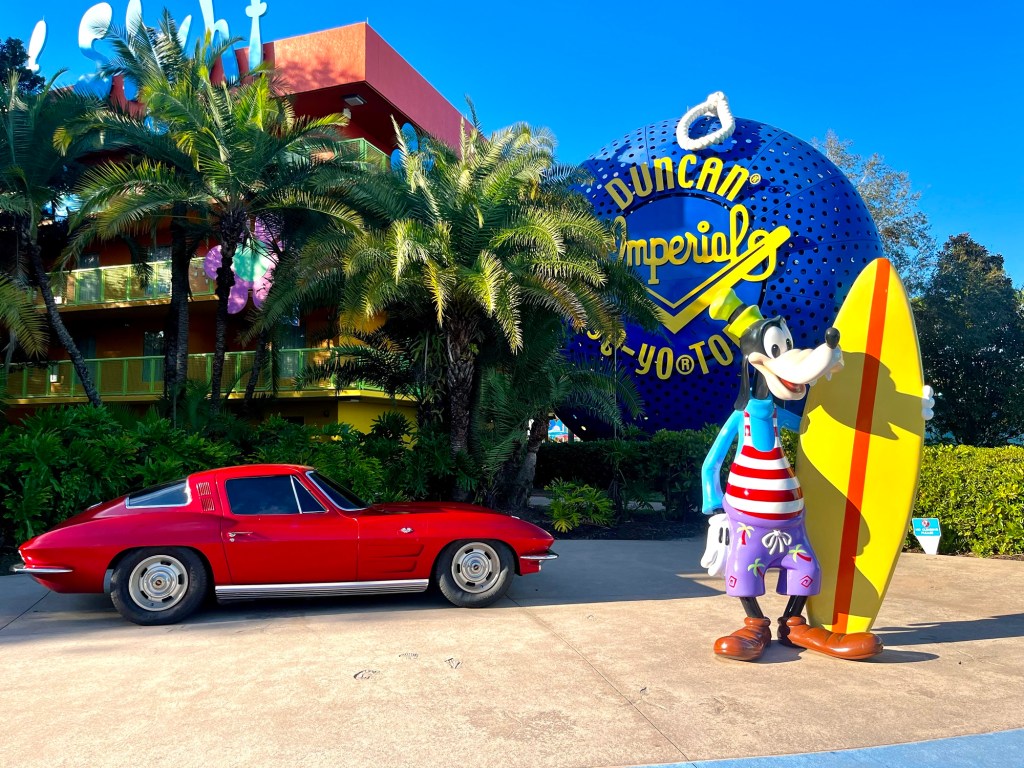 Pop Century Surfer Goofy and car